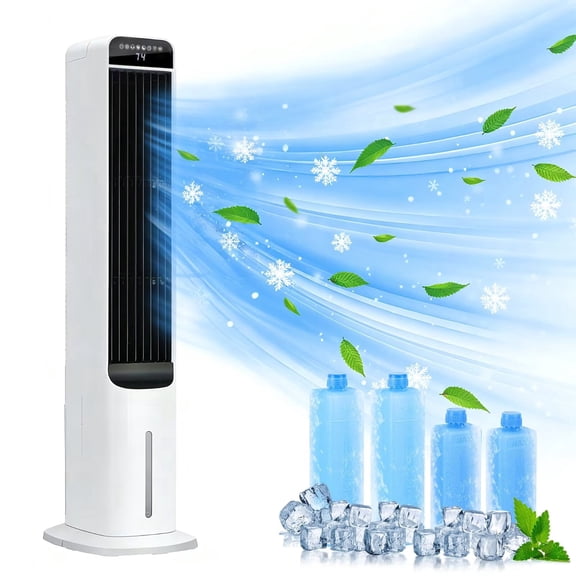 Evaporative Air Cooler 41", Windowless Portable Air Conditioners, Oscillating Fan Portable Air Cooling Unit with Remote, 3 Modes, 12H Timer