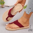 thumbnail image 4 of Lenago Women Sandals Casual Summer Solid Color Peep Toe Flops Stylish Flat Slippers 37, 4 of 9