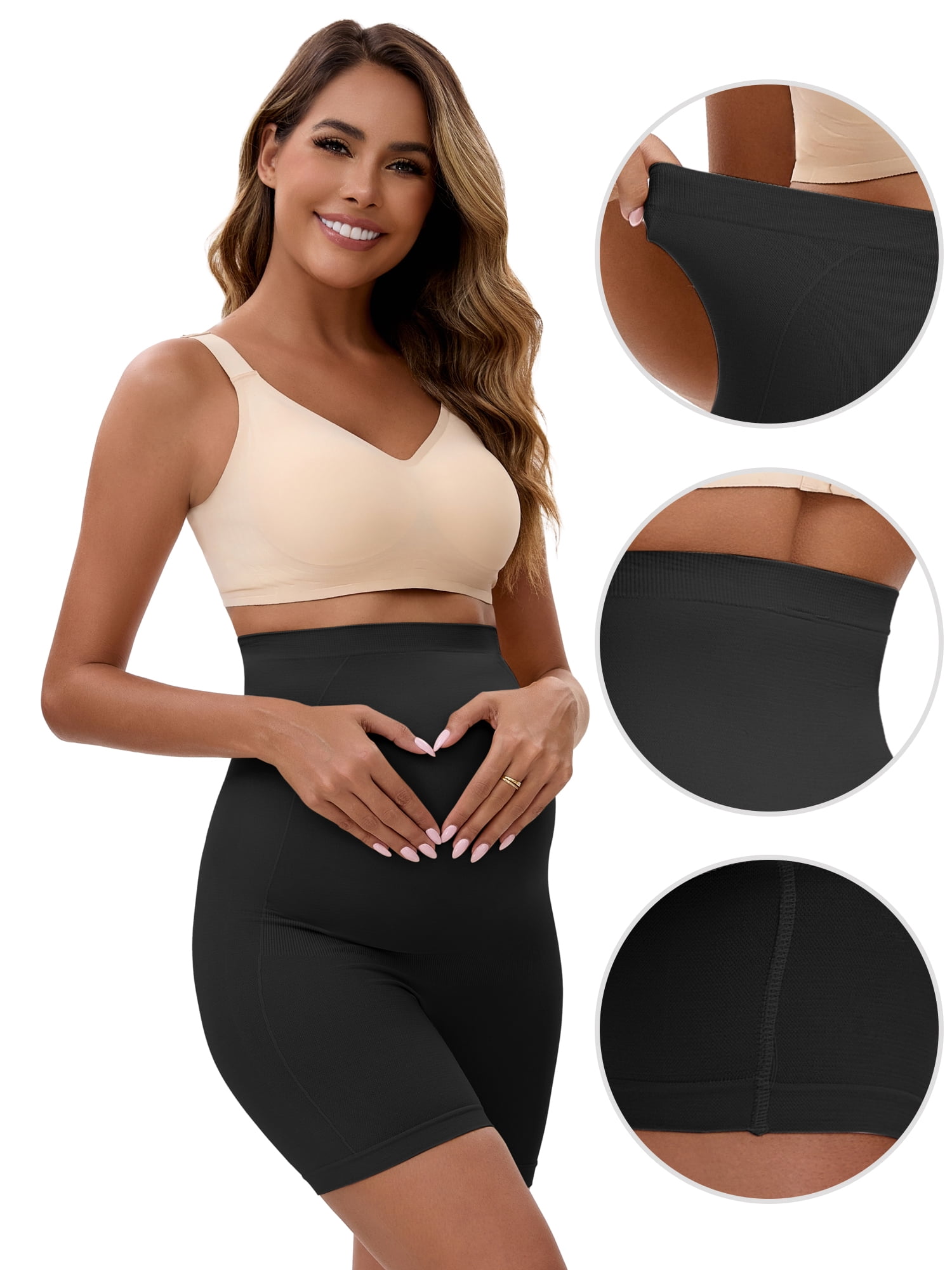 DARING DIVA Women's Maternity Underwear High Waisted Shaping Briefs S Black