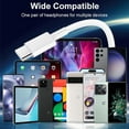 thumbnail image 4 of 2 Pack TTech Type C Wired Headphones USB-C Earbuds Earphones Compatible with iPhone 16 Pro Max / 16 Pro / 16 Plus / for Samsung Galaxy S24/S23/S22/S21 Ultra, Google Pixel 8/7/6/6a, White, 4 of 4