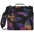 thumbnail image 2 of Zipper Binder with Shoulder Strap 2 inch 3 Ring Waterproof File Folder Organizer Bag 500 Sheet Colorful Butterfly, 2 of 8