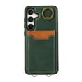 thumbnail image 7 of Wallet Back Case for Samsung Galaxy S24 with Wrist Strap, Stylish Magnetic Card Holder Finger Ring Kickstand PU Leather Lanyard Shockproof Slim Phone Case for Samsung Galaxy S24, Green, 7 of 7