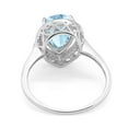thumbnail image 3 of Natural Aquamarine Size-8 Art Deco Pear Teardrop Vintage Style Cocktail Ring Halo CZ Wedding Engagement Ring 925 Sterling Silver Gift For Her, 3 of 6