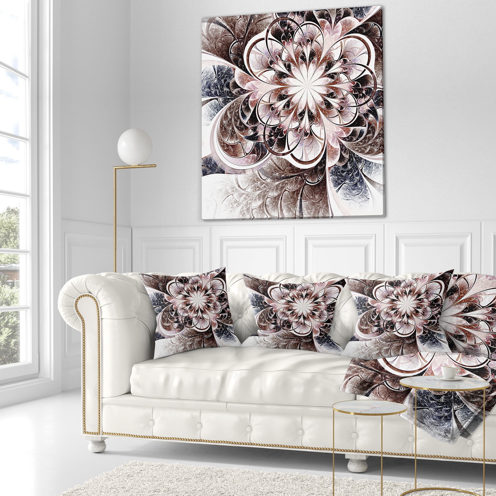 Designart 18" x 18" Blue Polyester Throw Pillow
