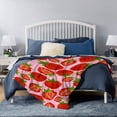 thumbnail image 5 of Strawberry Super Soft Micro Fleece Blankets Quilt Plush Lightweight Dual-Sided Decorative Couch, Sofa, Travel, Lap, Bed Throw Blanket,50"x40" for Kids, 5 of 6