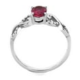 thumbnail image 3 of Women's Stainless Steel Pave Engagement Ring with AAA Grade Cubic Zirconia Ruby - Size 9, 3 of 4