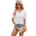 thumbnail image 3 of Blusas Lindas con Mangas Abullonadas para Mujer, Camisetas de Verano Ajustadas con Cuello en V, Blusas de Moda Y2k para Salir, Blusas Casuales, Camisetas Tipo Túnica M, 3 of 7