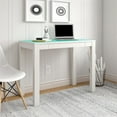 Ameriwood Home Parsons Computer Desk with Drawer, White/Spearmint