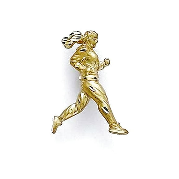 14k Yellow Gold Male Jogging Pendant Necklace Pendant for Women - 2.0 Grams