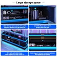 thumbnail image 5 of Blotout 81" TV Stand with LED Lights & Power Outlet for 90/85/80 Inch TV, Modern Gaming Entertainment Center with High Gloss Cabinet, Media TV Console for Living Room, Black, 5 of 8