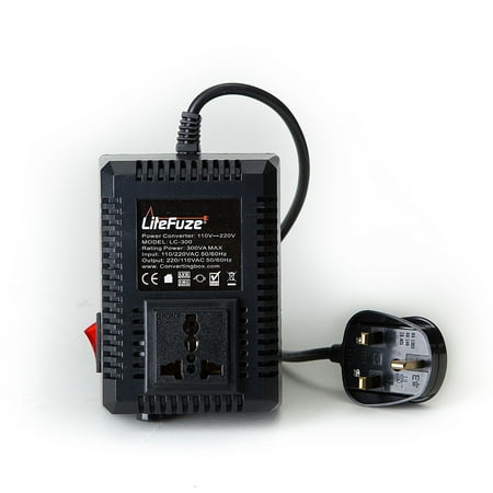 LiteFuze LC-300UK 300Watt Step Up/Down Travel Voltage Converter, UK Cord