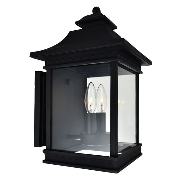 CWI Lighting Cleveland 2 Light Metal Outdoor Wall Light in Black