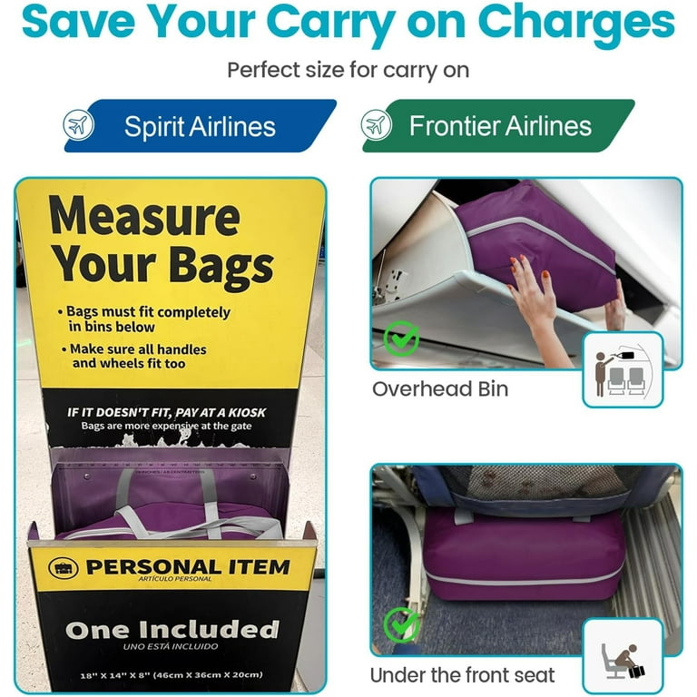 Spirit Airlines Personal Item Bag 18x14x8 Inch 30L Personal Item