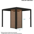thumbnail image 5 of Mirador 111S Takasho Outdoor Pergola Aluminum Deco Wall Panorama 1/3 13' Side, Wood Grain (Not Pergola), 5 of 7