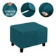 Rectangular Footrest Removable ive Cover Furniture Series Decoration Flexible Extendable Easy to Store - Deep Green - image 5 of 8