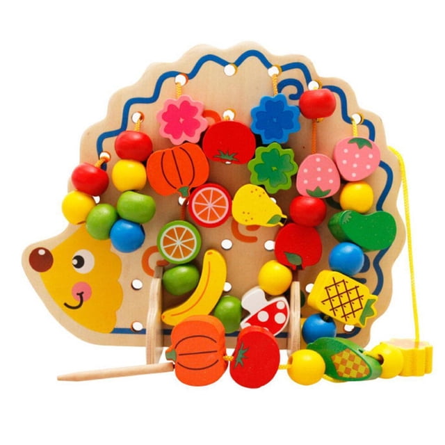 Juegos Educativos Fruto de de Abalorios Erizo Cadena Bebés CUTICAT Juguetes de madera