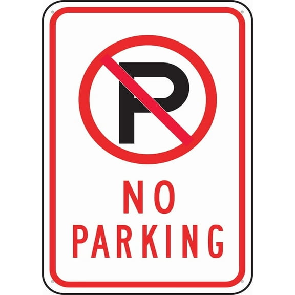 Parking Sign No Parking With Symbol 12āX8ā Metal Signs Aluminum Sign Pre-Drilled Holes For Easy Mounting Indoor Or Outdoor Use For Fence Door Or Gate