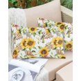 thumbnail image 6 of Sunflower Coastal Throw Pillow Covers, Summer Botanical Starfish Coral Soft Breathable Pillow Cases with Invisible Zipper for Sleeping, Toddler Pillowcases for Couch Bed Sofa Chair 12x20 Inches, 6 of 6