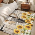 thumbnail image 4 of 4'x6' Area Rugs, Farmhouse Elephants Indoor Outdoor Area Rug for Living Room Bedroom, Spring Summer Sunflowers Wood Grain Washable Bathroom Rugs Kitchen Floor Carpet Mats Home Decor Aesthetic, 4 of 8