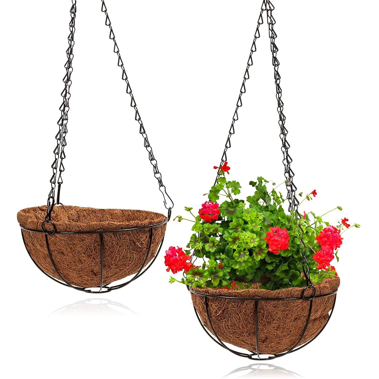 Hanging Planter Flower Pot Rattan Durable Basket for Garden Outdoor No Need Watering Plant Soil Container