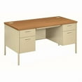 thumbnail image 2 of HON Metro Classic Double Pedestal Desk - 4-Drawer 60" x 30" x 29.5" - 4 x Box Drawer(s), File Drawer(s) - Double Pedestal - Square Edge - Material: Steel - Finish: Harvest, Putty, 2 of 4