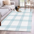 thumbnail image 2 of Blue Checkered Area Rug 4x6 Washable Rug Non Slip Farmhouse Buffalo Plaid Watercolor Large Area Rug Indoor Floor Carpet for Entryway Bedroom Kitchen Living Room Home Office Dining Room Nursery, 2 of 9
