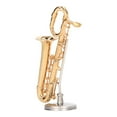 thumbnail image 2 of Dollhouse Saxophone, Simulated Miniature Saxophone Brass Portable Exquisite Vivid Lifelike With Base For Home, 2 of 8