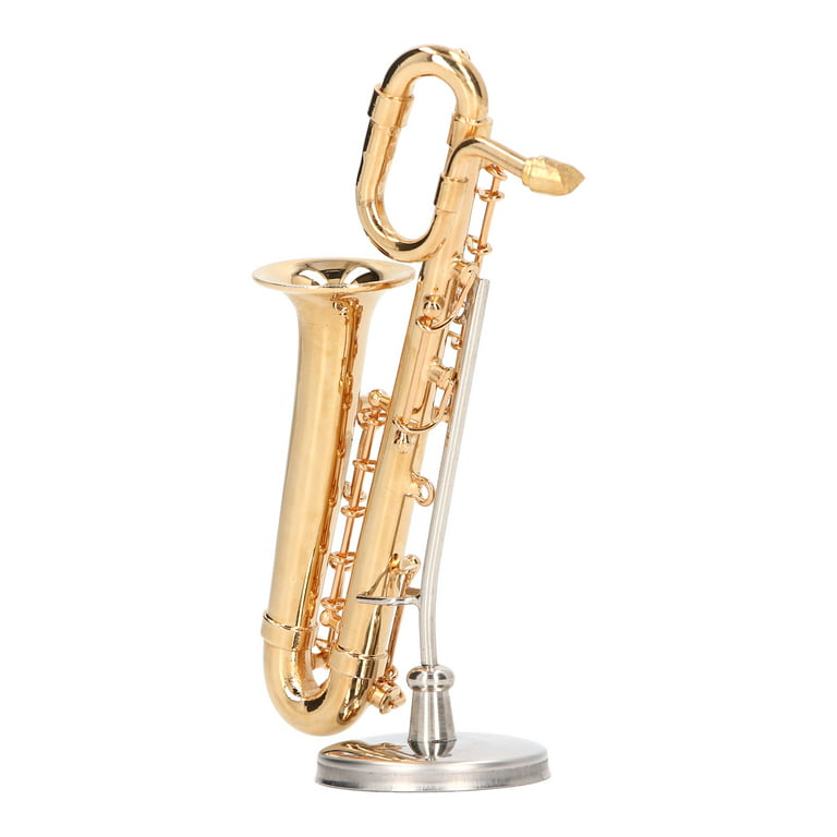 Miniature Saxophone, Mini Saxophone Model Brass Portable Vivid With Base  For Home 