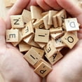 thumbnail image 3 of 100Pcs Wooden Alphabet Tiles Scrabble Replacement Letters for Board Games, Wedding Frame and Wall Art, 3 of 7
