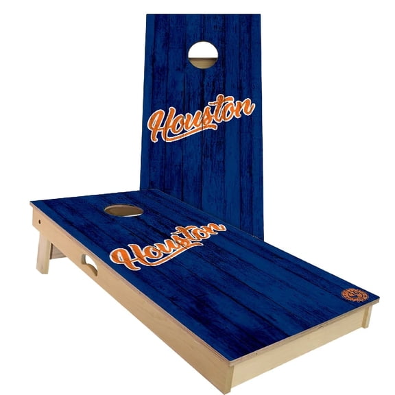 Skip's Garage | Houston Vintage Baseball Cornhole Board Set | Includes Boards & Bags | Choose Your Size & Accessories