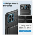 thumbnail image 4 of for iPhone 16 Pro Max Case Wallet, Built-in Card Holder (4-5 Cards), Slide Lens Cover, Military Drop Protection, Rugged Heavy Duty Men Women Protective Phone Case for iPhone 16 Pro Max, Black, 4 of 7