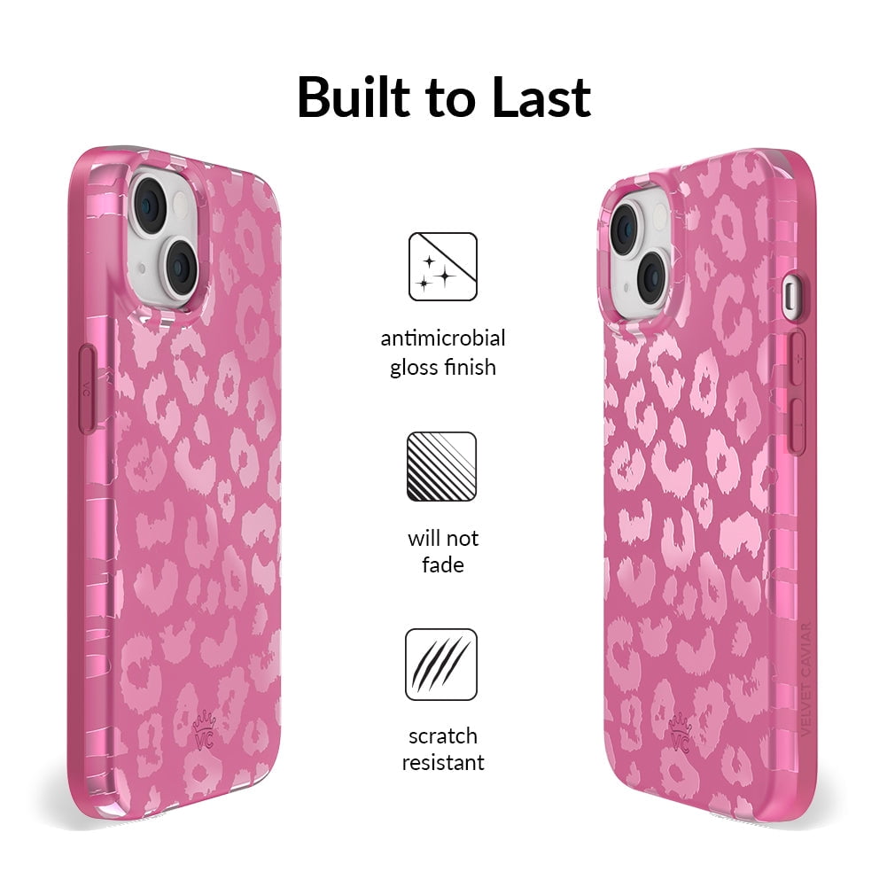 Velvet Caviar for iPhone 14 Case Compatible with MagSafe - Cute Protective Phone Cases for Women - Metallic Pink Ruby Leopard Cheetah Print