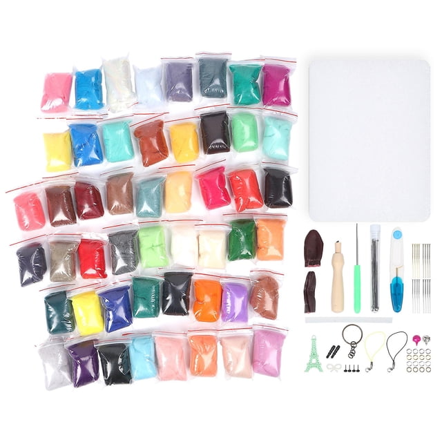 Kit de fieltro de lana con aguja, 50 colores, 5g, suministros de fieltro, herramientas para manualidades de juguete hechas a mano