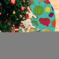 thumbnail image 5 of Coolnut Thanksgiving Tree Skirt Pumpkin Xmas Tree Skirt, Floor Door Round Mat Decorations for Holiday Party Home Christmas Day Ornaments,35.4", 5 of 6