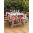 thumbnail image 2 of Outdoor Tablecloth with Umbrella Hole and Zipper, Valentines Love Heart Rectangle Table Cloth 52x70 Inch Waterproof Tablecloth, Eucalyptus Red Love Heart Retro Picnic Table Cover for Patio Camping, 2 of 7
