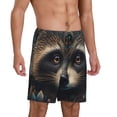 thumbnail image 2 of Balery Tribal Style Raccoon Pantalones cortos de pijama de punto de algodón para hombre con cinturilla y bolsillos-3X-Large, 2 of 6