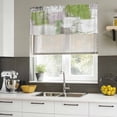 thumbnail image 4 of Sage Green Curtain Valances for Windows, Kitchen Valance Window Treatments Panel 2 Pack, Modern Geometric Grey Oil Painting Abstract Rod Pocket Short Curtains for Bathroom Bedroom 42 x 12 Inch, 4 of 8