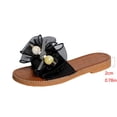 thumbnail image 4 of Black Ladies Bow Flat Slippers Casual Summer Beach Slide On Shoes Comfortable Footwear For Women 2026, 4 of 8