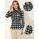 thumbnail image 2 of Camide cuadros de cuadrícucon cuello de pajaripamujer Blusas de trabajo de oficiNegro banco S, 2 of 5