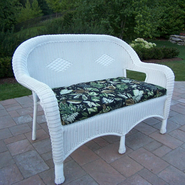 535” Bright White Stylish Outdoor Resin Wicker Love Seat With Cushion 