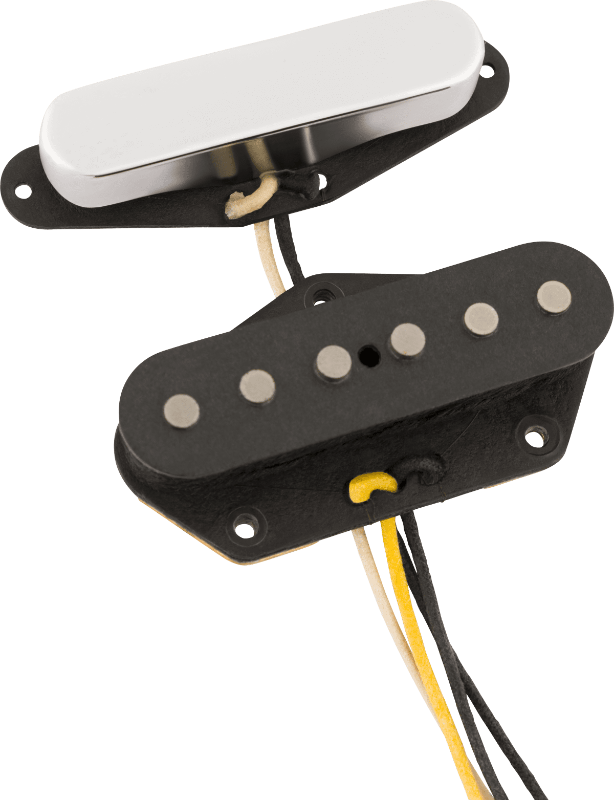 Fender Custom Shop '55/'56 Whiteguard Telecaster Single Coil Pickup Set, Chrome/Black
