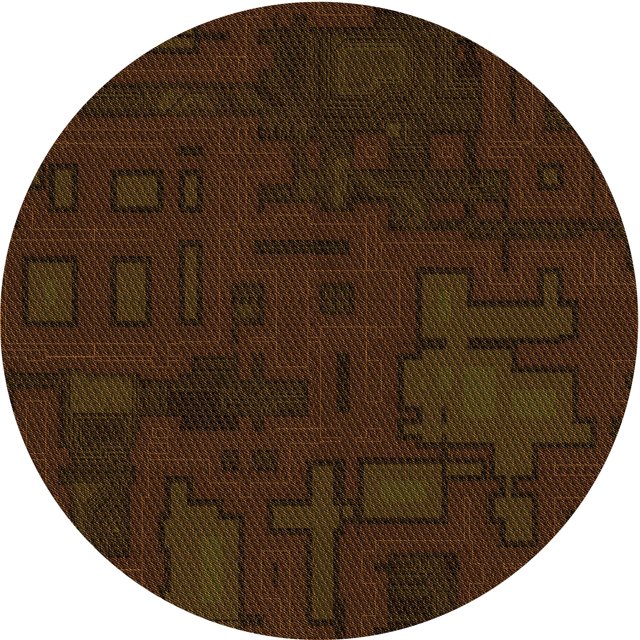Ahgly Tapis Rond Lavable en Machine Intérieur Transitionnel Brun Bronze Foncé, 7 Pieds Rond