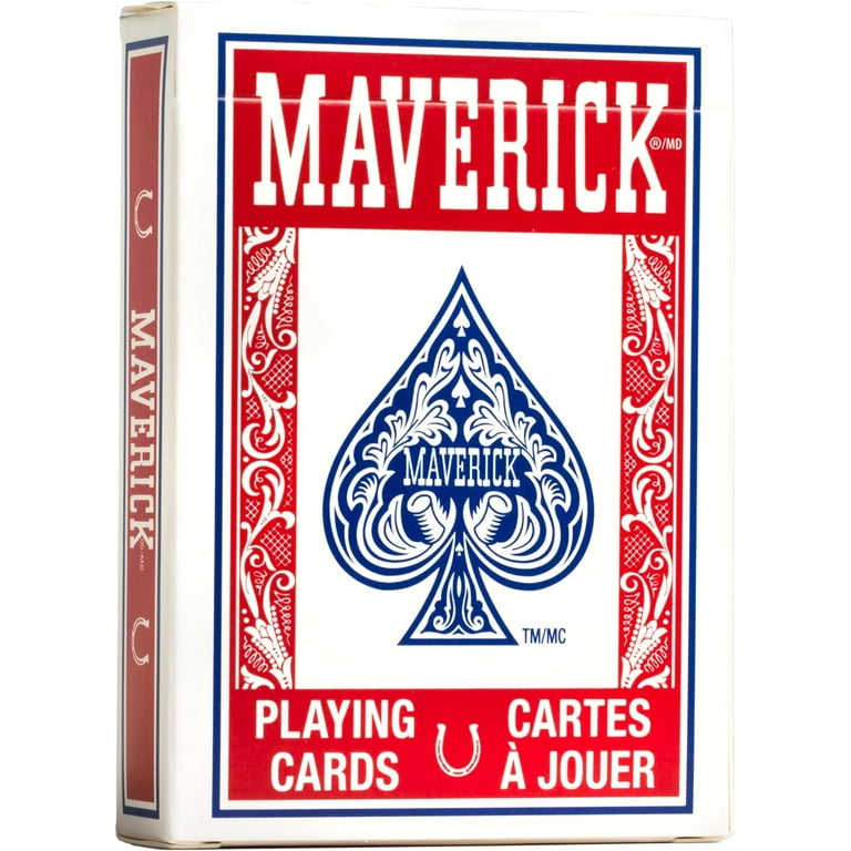 MAVERICK Playing Cards, Standard Index, Plastic Coated, Poker Size