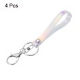 thumbnail image 3 of Unique Bargains Wrist Lanyard for Keys Wristlet Strap Keychain Silver Keyring, White 4 Pack, 3 of 5