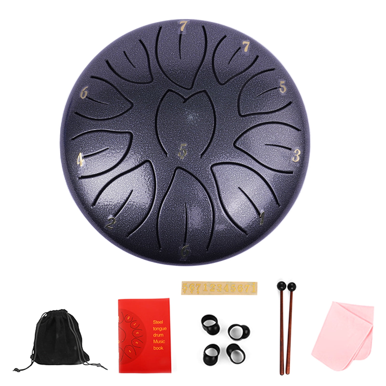 11 Tone Small Steel Tongue Drum Percussions Instrument Handpans Drum Ethereal Drum for Meditations Healing Concert Yoga