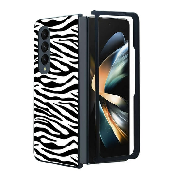 ANJ Protective Snap-On Design Printed Case Compatible with Samsung Galaxy Z Fold 4 - White Zebra