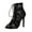 #02 Black, variant on Black Stiletto Lace Up Heels for Women Ballroom Dance Shoes Classic Open Toe Ankle Women's Boots & Booties, 10CM High, #02 Black, Size 5.5