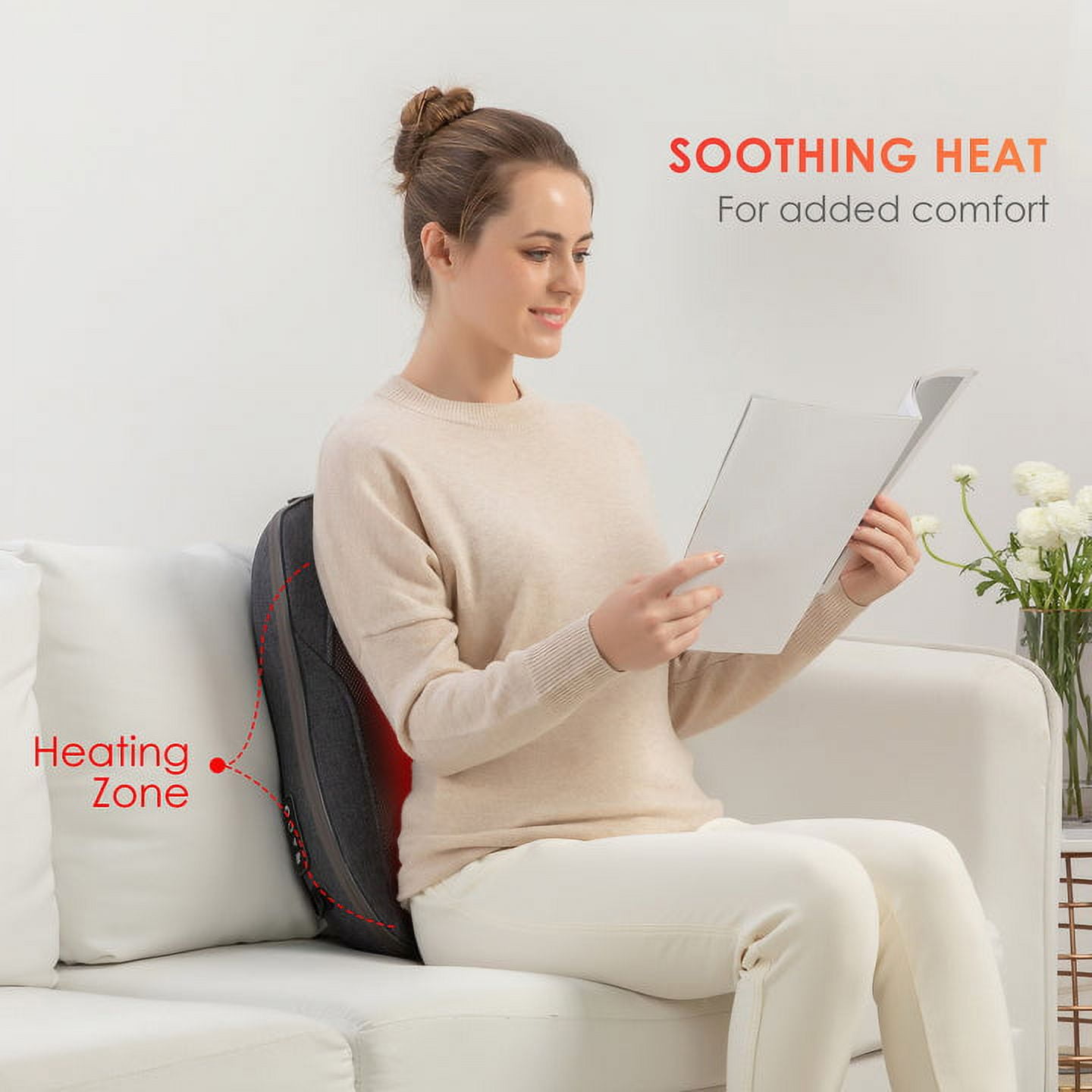 Comfier Cordless Back Massager with Heat - Rechargeable Chair