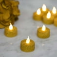 thumbnail image 6 of Efavormart 12 Pack - Gold Glitter Flameless LED Candles - Battery Operated Tea Light Candles, 6 of 10
