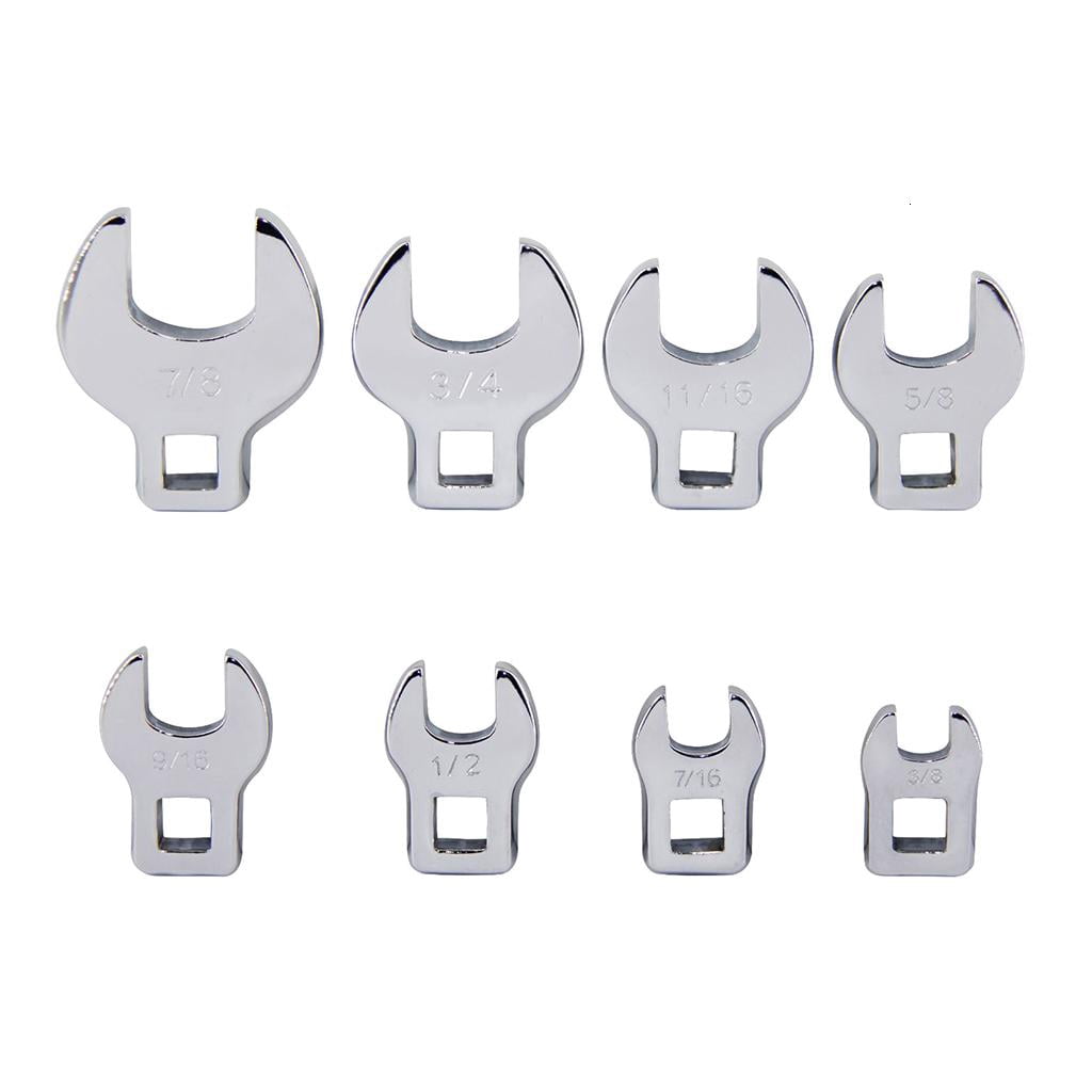 CEORPER 3/8 Inch Drive Crowfoot Wrench Set SAE Size10/11/13/14/15/18/19/22mm 8 Pieces